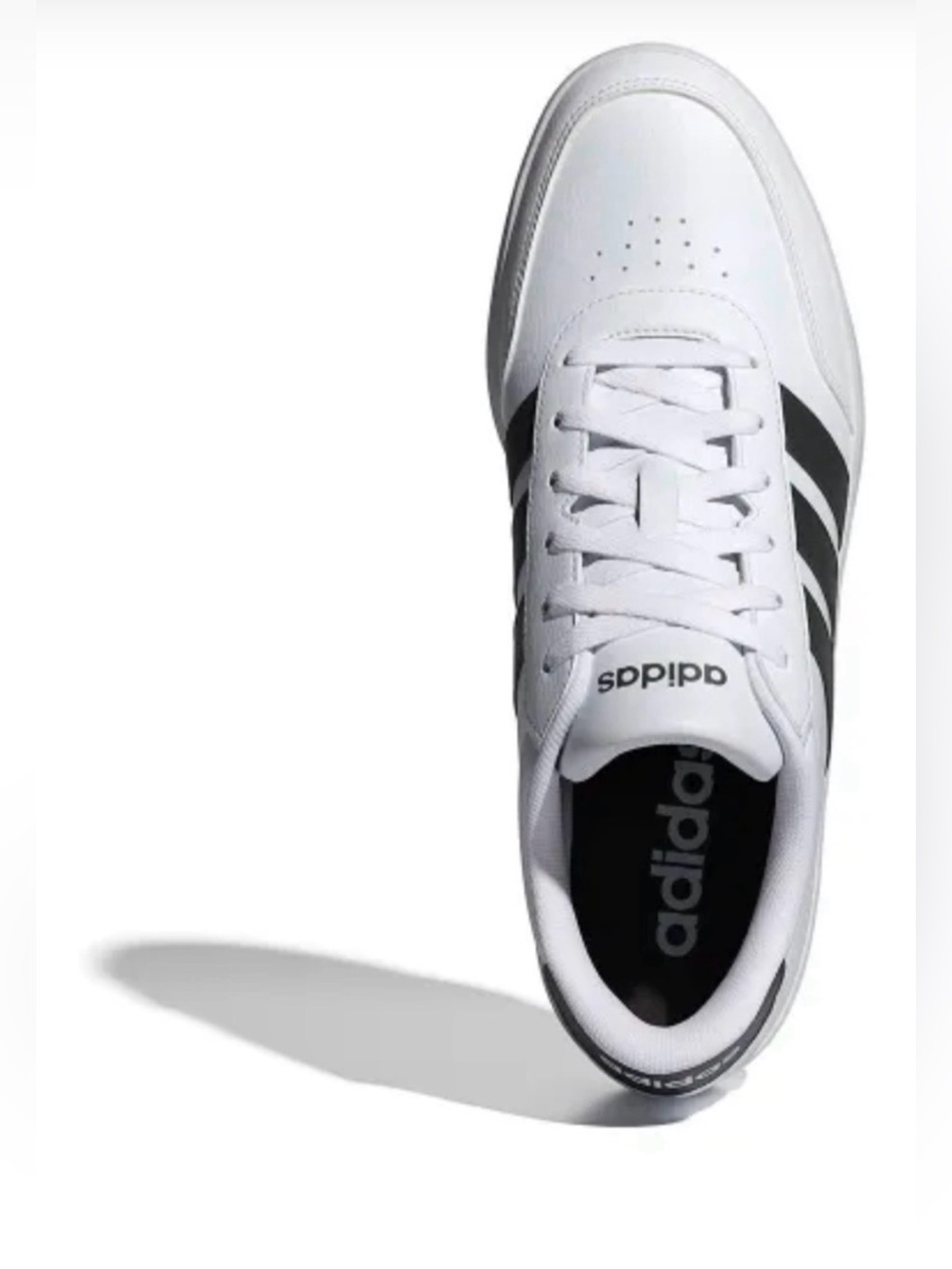 adidas Men’s White Sneakers with Black 3-Stripes